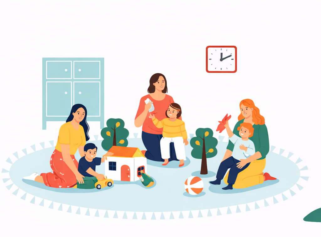 Mütter und Kinder beim gemeinsamen Spielen